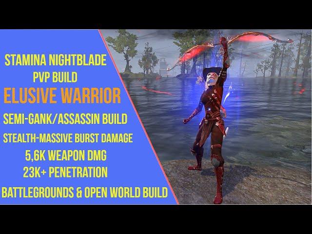 Powerful Stamina Nightblade PVP Build for ESO Gold Road - Elusive Warrior- Stamblade PVP Build