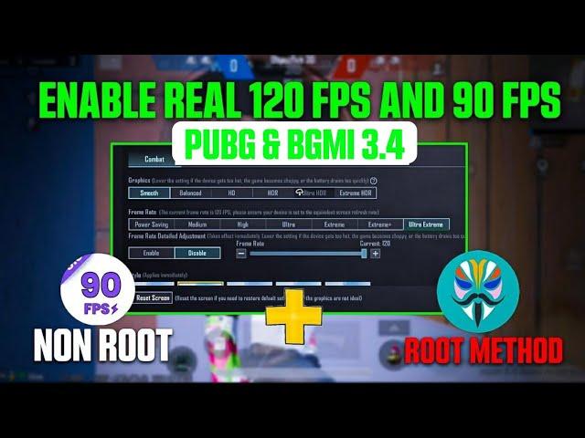 ENABLE 120 FPS & 90 FPS In 3.4 UPDATE IN Any Device Permanently | 100% Working Trick | BGMI /PUBG