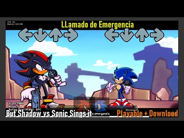 Friday Night Funkin - Llamado De Emergenzia but it's Sonic vs Shadow / Playable + Download