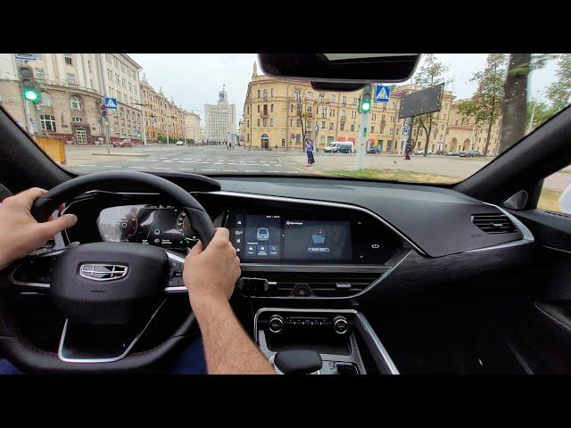 2023 Geely Tugella - POV city driving Minsk, Belarus