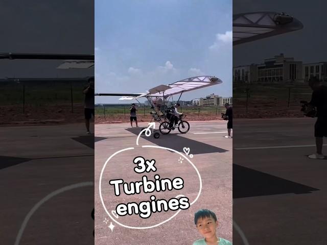 Could this turbine jet bicycle take off? #turbinejet #jetengine #rcjet #avation #aircraft #jetman