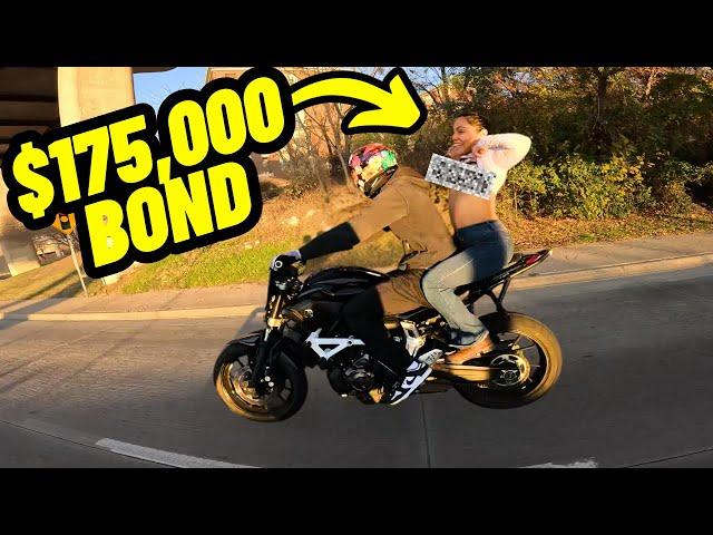 PICKING UP A FELLON FROM JAIL WITH $175,000 BOND ON OUR MOTORCYCLES!!