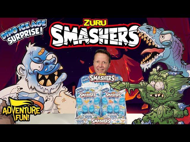 Zuru Smashers Dino Ice Age Surprise Dinosaur Eggs! Ultra-Rare Cave Man! Adventure Fun Toy review!