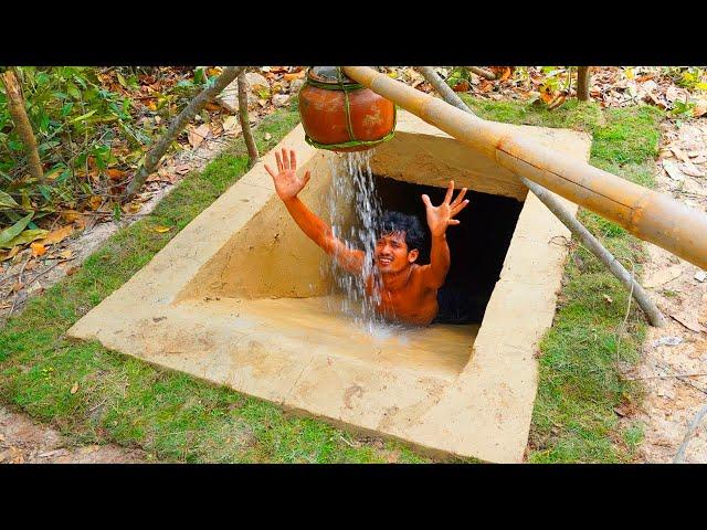 100 Days Building The Most Amazing Underground Water Slide Temple House