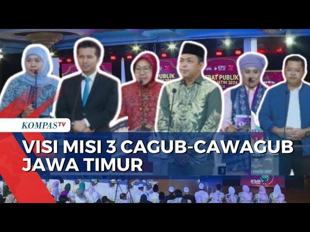 [FULL] Debat Kedua Pilgub Jatim: Ini Visi Misi Luluk-Lukman, Khofifah-Emil dan Risma-Zahrul