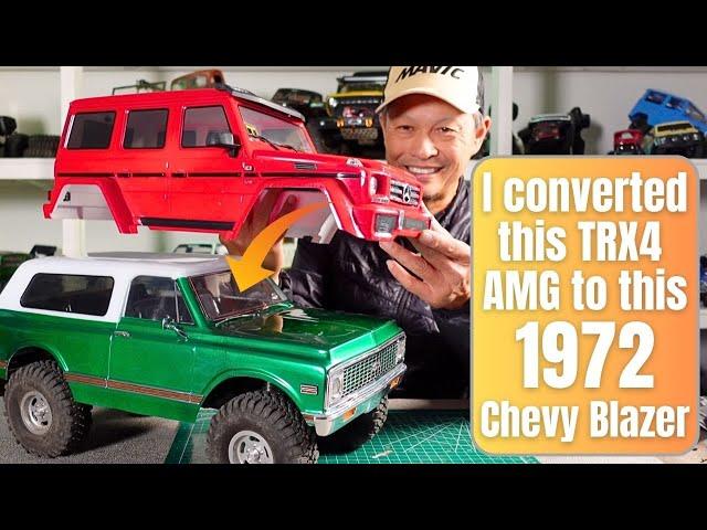 Traxxas 1972 Chevy Blazer project car on TRX4 Sport AMG chassis - best Scale RC crawler body