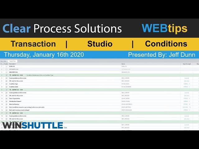 WINSHUTTLE Tutorial and WEBTips: Studio: Create Sales Pricing Conditions Using Transaction Scripts