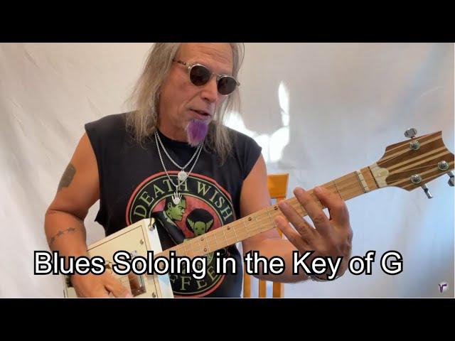 Soloing over Slow Blues in open G for Beginners 3 String Cigar Box Guitar the Uncle Mark Easy Way