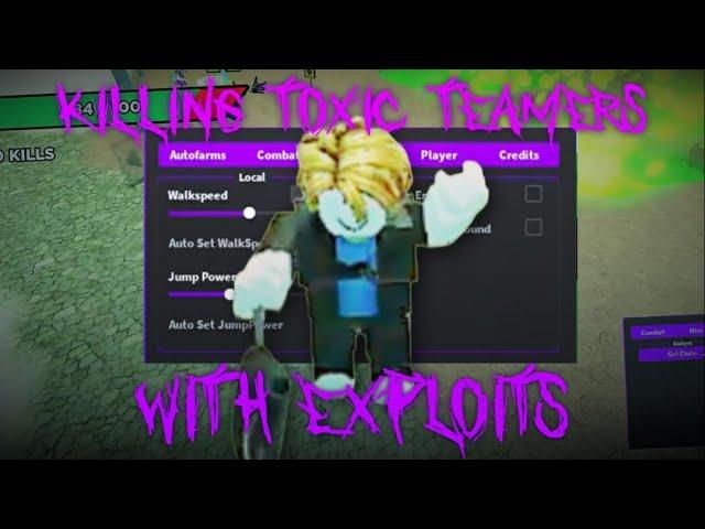 killing toxic teamers in roblox slap royale WITH EXPLOITS... (OP R2O HUB)