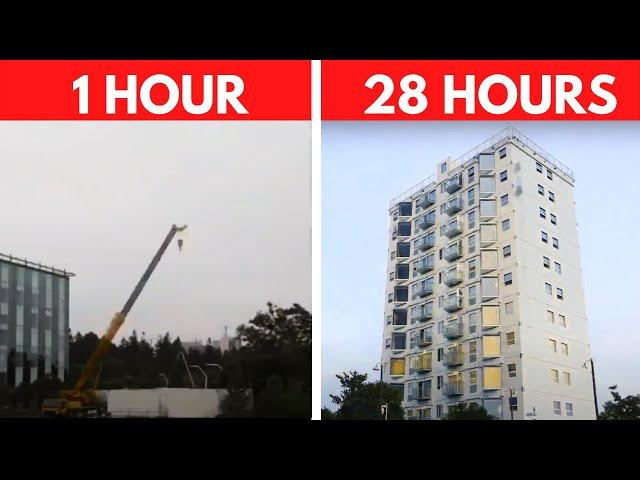 Unbelievable Mega Engineering, 10 Storey building in 28 hours, World Record Construction Speed