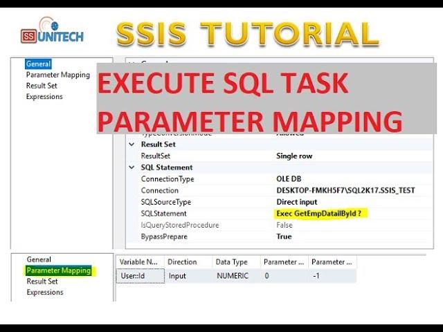 execute sql task in ssis | execute sql task parameter mapping in ssis | ssis tutorial part 40