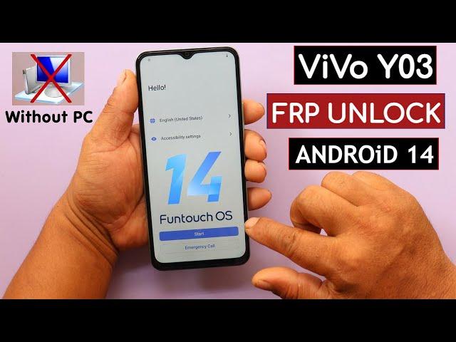 Vivo Y03 (V2332) Android 14 Frp Unlock/Bypass Google Account Lock Without PC - 2024