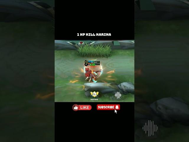 1 HP kill Karina  #mlbbthamuz #mobilelegends #mlbbrektrko