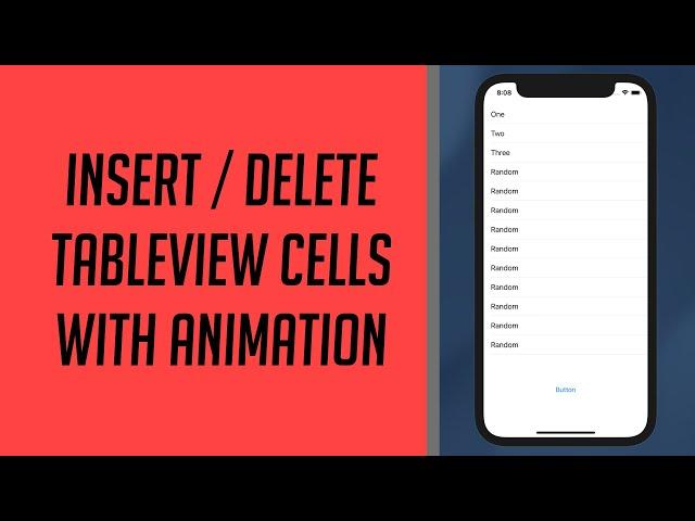 How to Insert / Delete Rows in a Tableview with an Animation