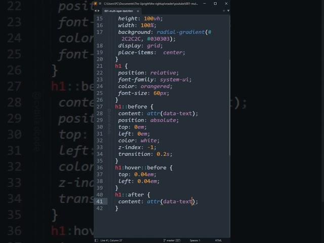 MULTI_LAYER_TEXT | html&css | #shorts #trending #code #viralvideo #coder