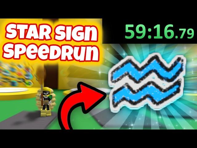 Trash To Star Sign Speedrun in 1 HOUR (Bee Swarm Simulator)