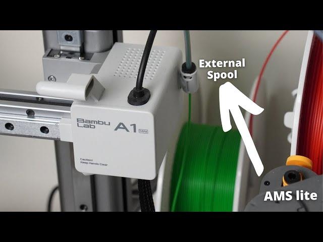 How to switch from the AMS lite to the external filament spool on the A1 mini