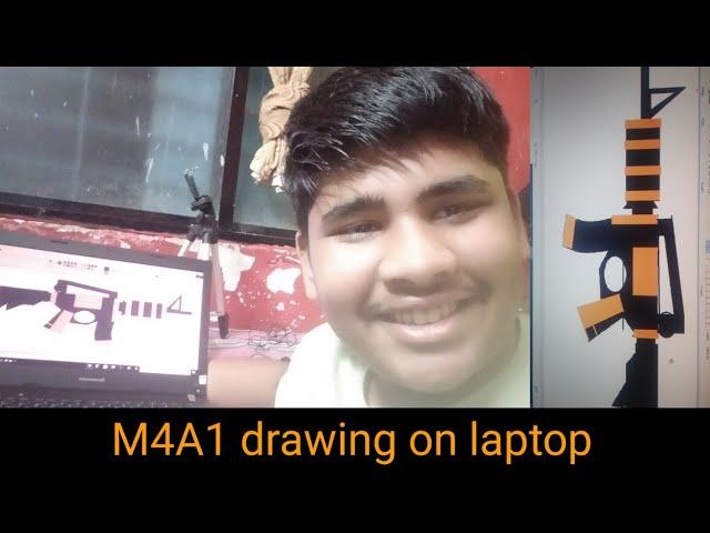 How to draw M4A1 gun on laptop