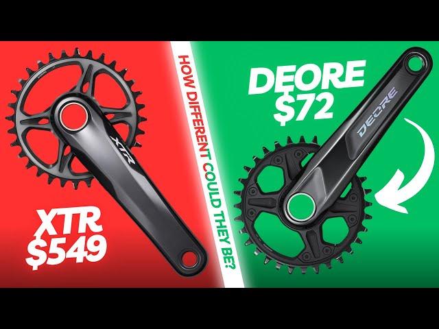 Shimano's Deore Crankset is $477 CHEAPER than the XTR Model | Shimano 12-Speed Crankset Comparison