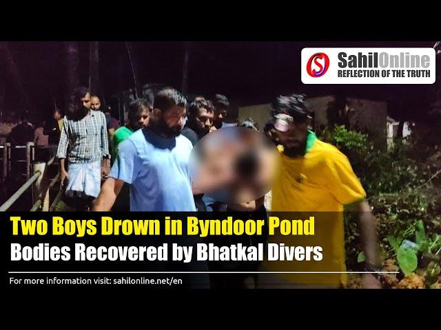 Two boys drown in Byndoor pond; Bhatkal divers recover bodies despite late night and heavy rain