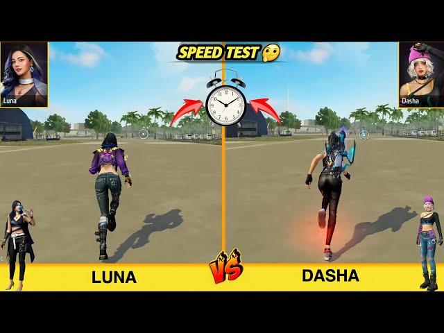 LUNA VS DASHA SPEED TEST FREE FIRE//GARENA FREE FIRE