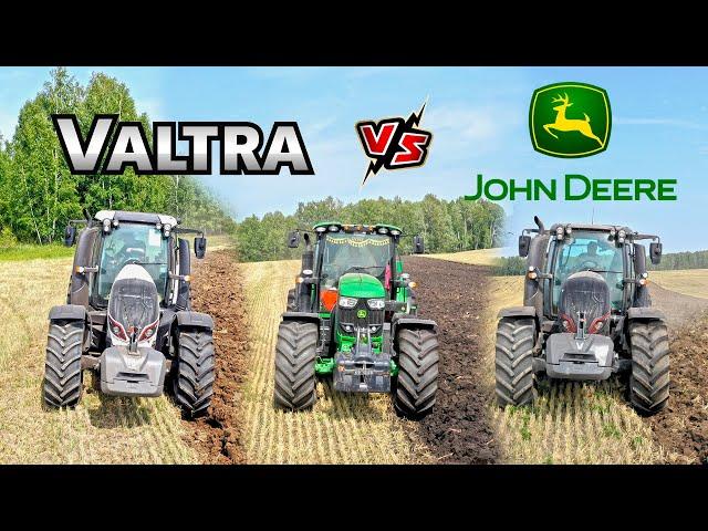 Сравнение новых тракторов Valtra T194, T234 и John Deere 6195M на вспашке с плугами Lemken EurOpal!