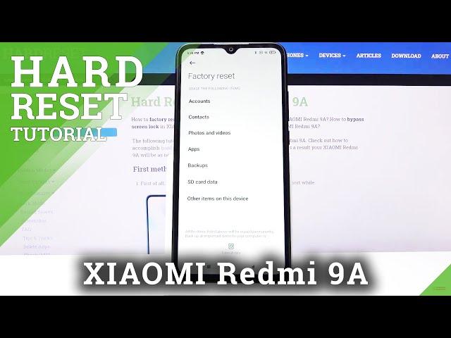 Xiaomi Redmi 9A Factory Reset by Menu