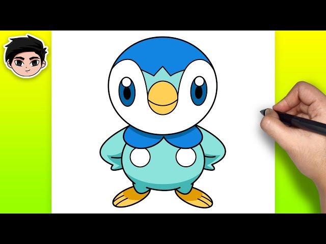 How to Draw PIPLUP from Pokemon | Easy Step-by-Step