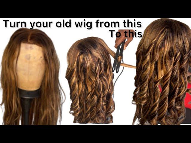 How To Turn You Old Wig To NEW By Yourself Using FLat IRON/VERY DETAILED #wigrevamp