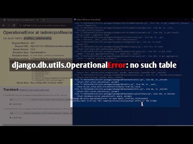 django db utils OperationalError no such table | Django Error | django error no such table |