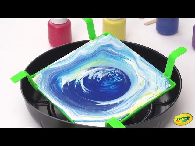 Crayola Paint Pour Art Set, Paint Pouring Tutorial || Crayola Product Demo