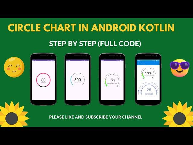 Circle, 360, 270, 180 chart in android kotlin example