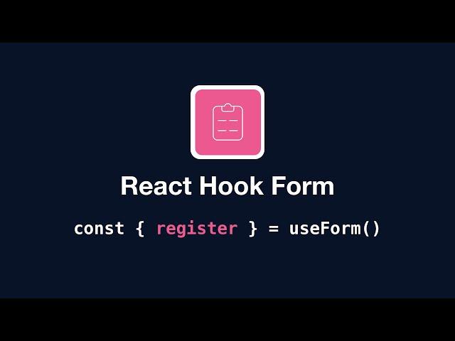 React Hook Form - useForm: register