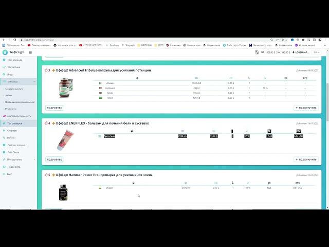23 Урок. Как выбирать офферы в парнтерке Traffic Light. Как удачно выбрать оффер?