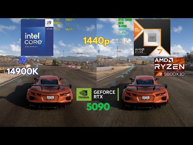 AMD RYZEN 7 9800X3D vs INTEL i9-14900K with RTX 5090 | Test in 11 Games | 2K(1440p) | Benchmarks