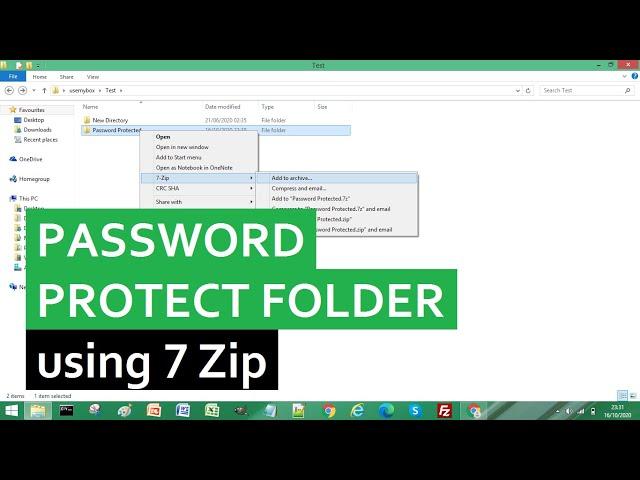 How to Password Protect a Folder using 7 Zip