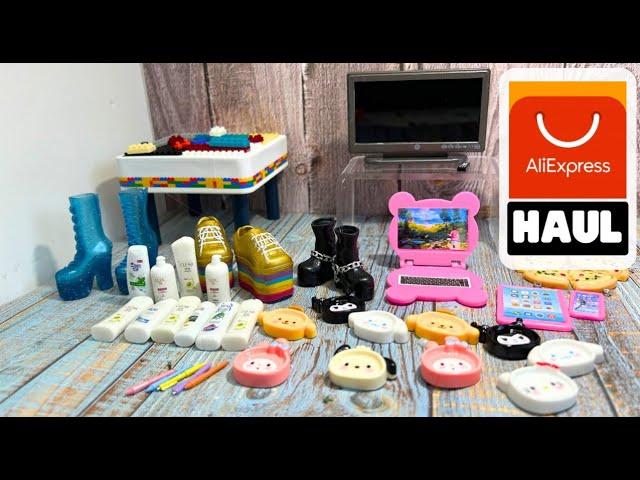 ALIEXPRESS HAUL of MINIATURES #2 for Barbie dolls. Doll house, shoes, Mini pens, TV, table, UNBOXING