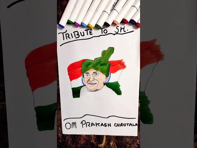 Tribute to Shri Om Prakash Chautala  #viral #trending #shorts #art #ohuhumarkers #Chautala #drawing