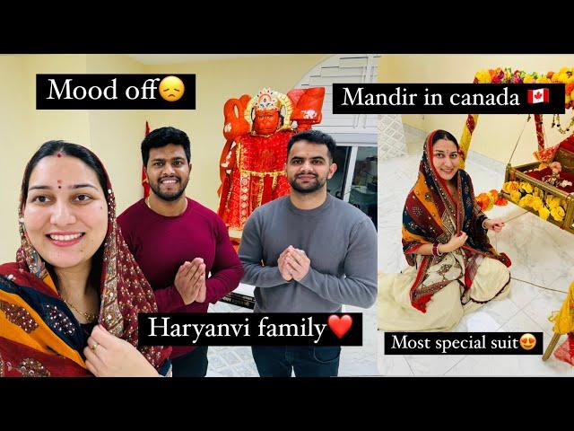 Mandir in canada| Mood off| Very special suit|Haryanvi family️ #Nikkisworld