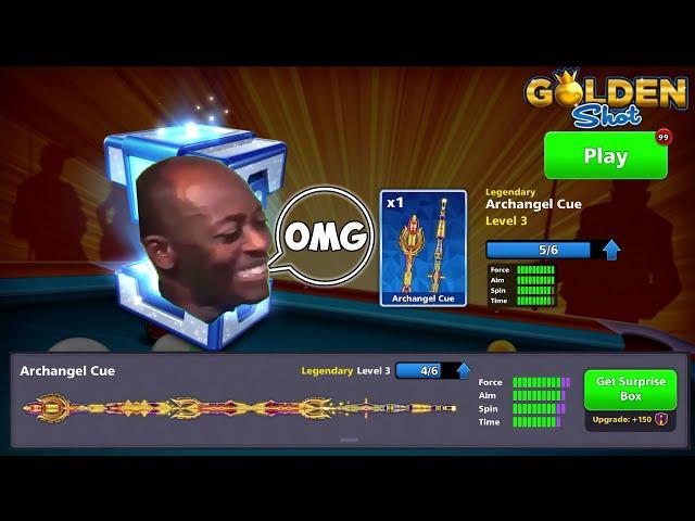 Can we do LEVEL MAX of ARCHANGEL CUE in 99 GOLDEN SHOTS? 8 Ball Pool - Gaming With K - Miniclip