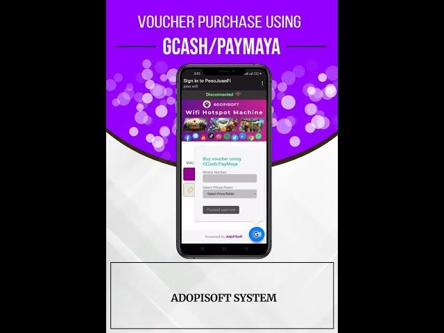 ADOPISOFT - Purchase voucher using GCash/PayMaya