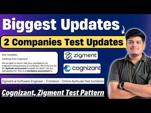 Cognizant, Zigment Biggest Hiring Test Update | Cognizant Aptitude Exam, Zigment Exam Pattern