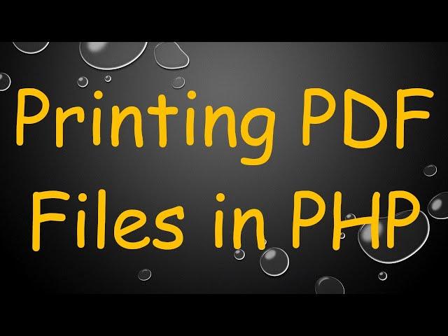 Printing PDF Files in PHP