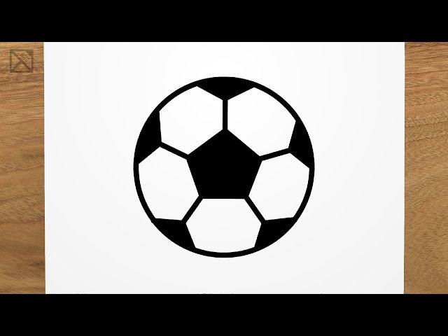 How to draw a Soccer Ball  step by step, EASY