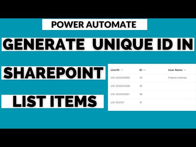 How to Create Unique ID for SharePoint List Records Using Power Automate - Automatic ID Generator
