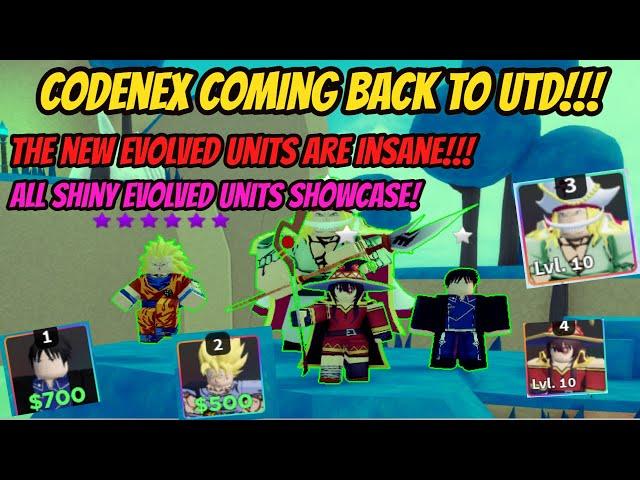 Code Nex is Back to Ultimate Tower Defense!! The game is insane! All Shiny Evolved units Showcase!