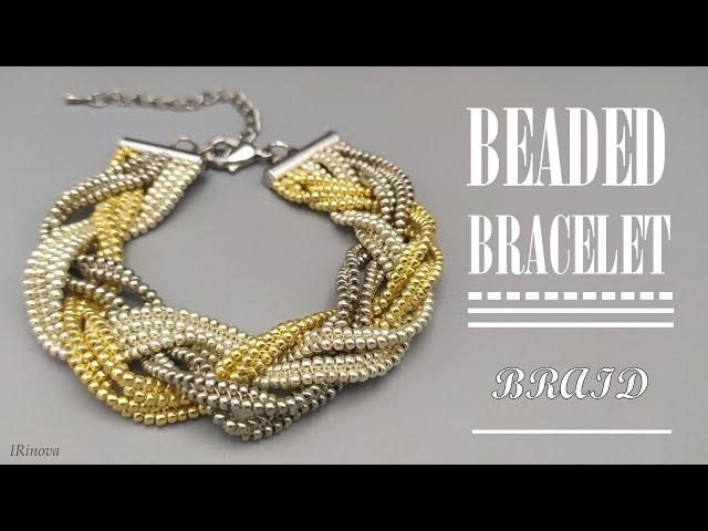 КАК СДЕЛАТЬ БРАСЛЕТ ИЗ БИСЕРА СВОИМИ РУКАМИ  "КОСА" / HOW TO MAKE A BRACELET FROM BEADS  "BRAID"