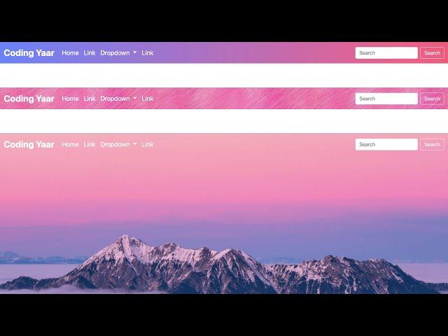 Bootstrap Navbar Change Color (Transparent, Gradient, and Image background)