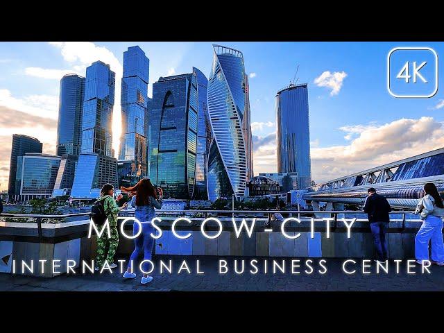 Walking around Moscow-City - Moscow International Business Center. Moscow 4K