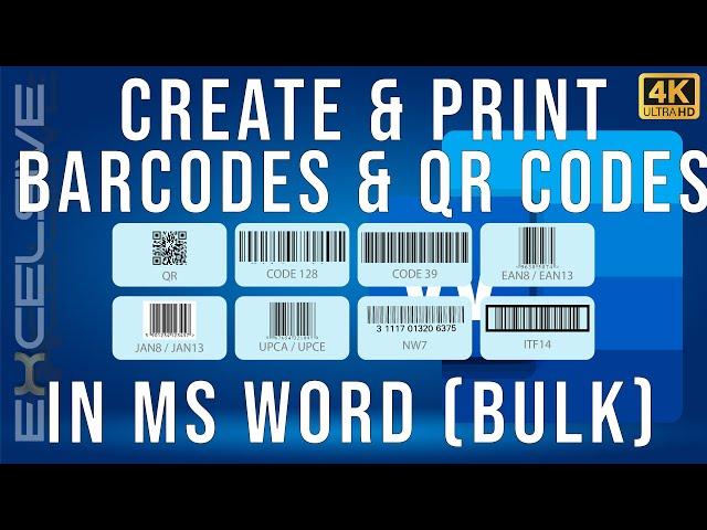 Print Bulk Barcodes & QR Codes in MS Word & Excel